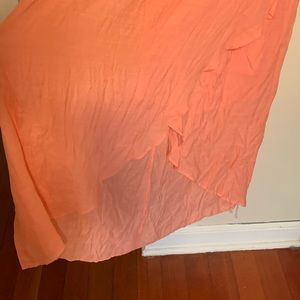 Coral Orange shoulder-less Dress